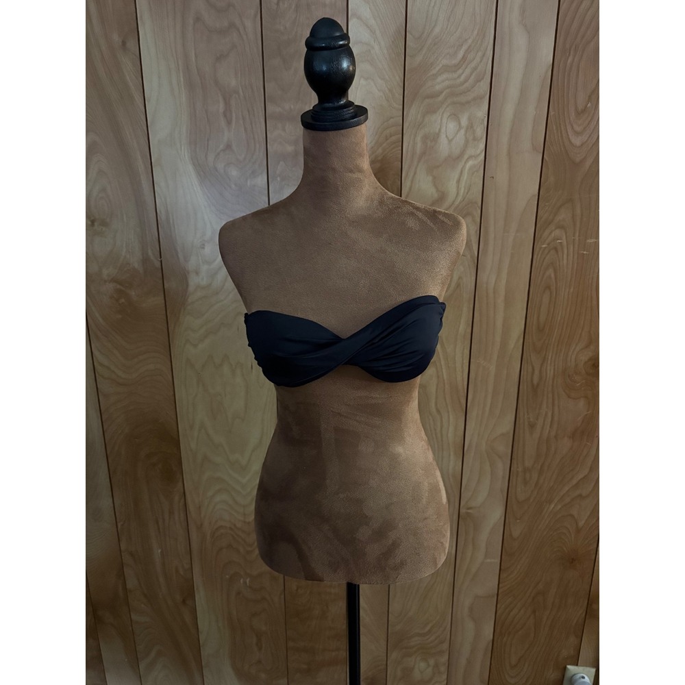 Despi Black Twisted Bandeau Bikini Top Strapless Swimwear Size Small S/P